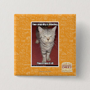 Your stupidity is blinding 2 inch square button