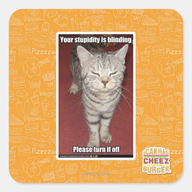Your stupidity is blinding 2 square sticker (Front)