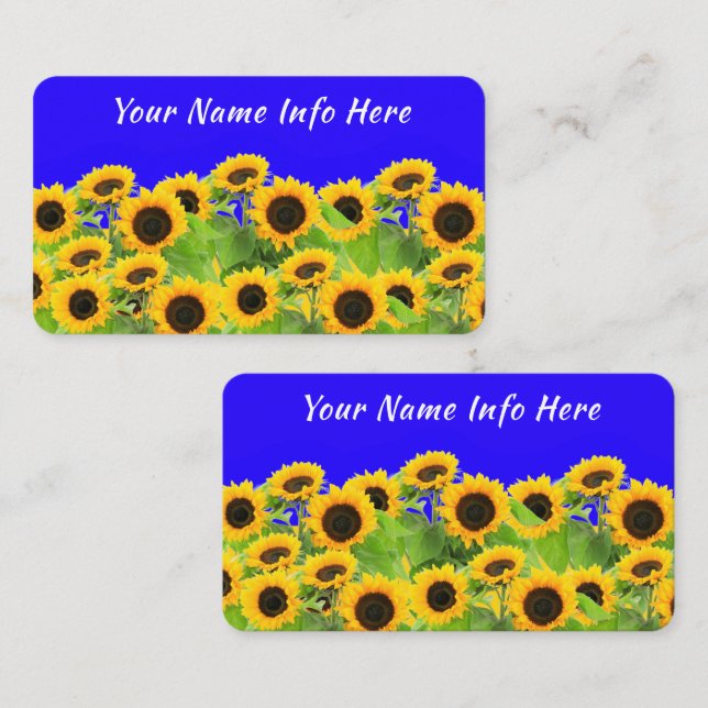 Your Sunflowers Business Card Ukraine Flag Colours (Front/Back)