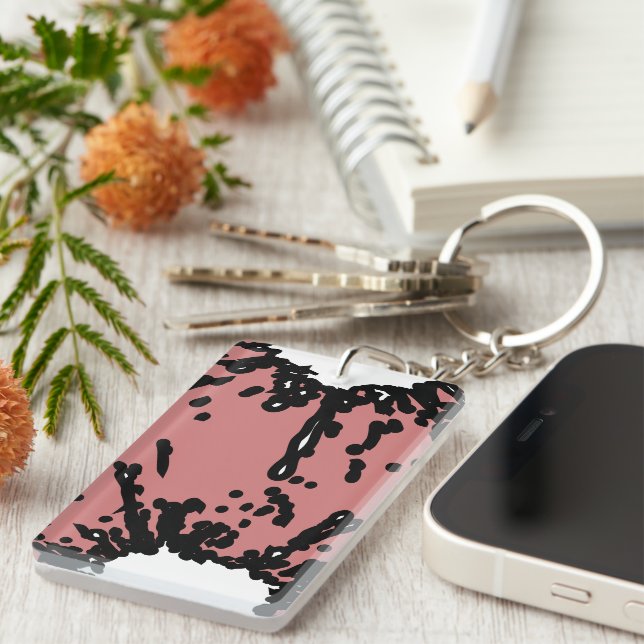 Your Taste, Your Power – Abstract Mauve & Black  Keychain (Front Right)