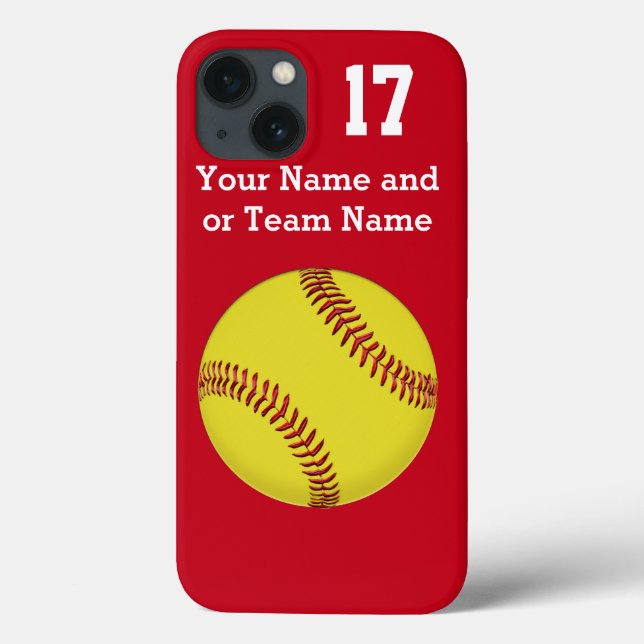 Your Team COLORS and TEXT Softball iPhone 6 Cases (Back)