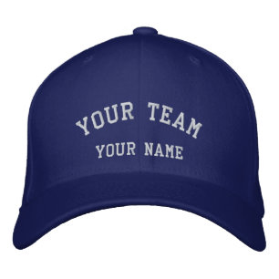 Your Team Embroidered RoyalWhite Cap Template
