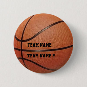 Your Team's Name Basketball Button