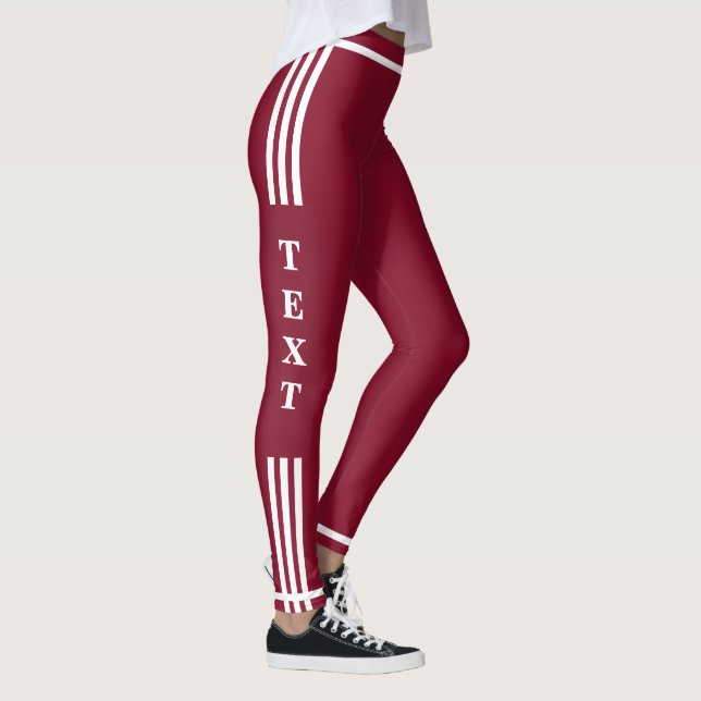 Your Text and Colors Leggings - Red (Right)