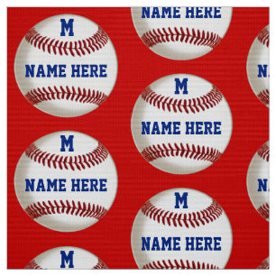 Your TEXT and COLORS on Baseball Themed Fabric