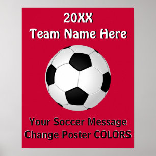 Your TEXT and COLORS Soccer Posters