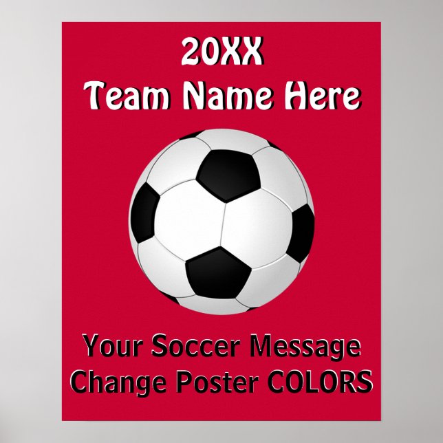 Your TEXT and COLORS Soccer Posters (Front)