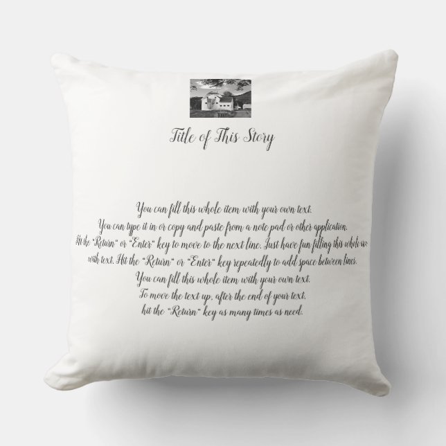 Your Text and Photo on Items Throw Pillow (Front)