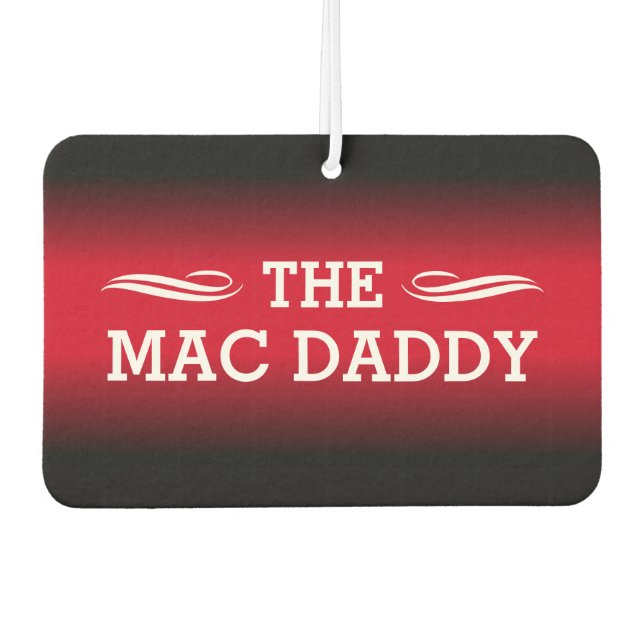 (YOUR TEXT) - Black and Red Gradient Air Freshener (Front)