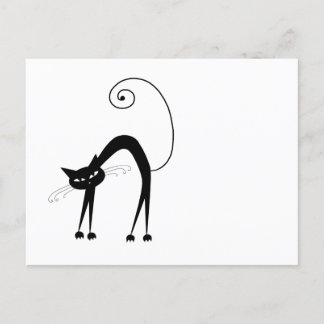 Your Text - Black Cat Character Pose 2 Postcard