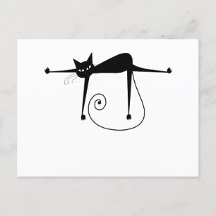 Your Text - Black Cat Character Pose 3 Postcard