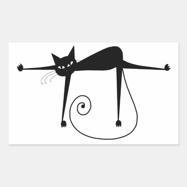 Your Text - Black Cat Character Pose 3 Sticker (Front)