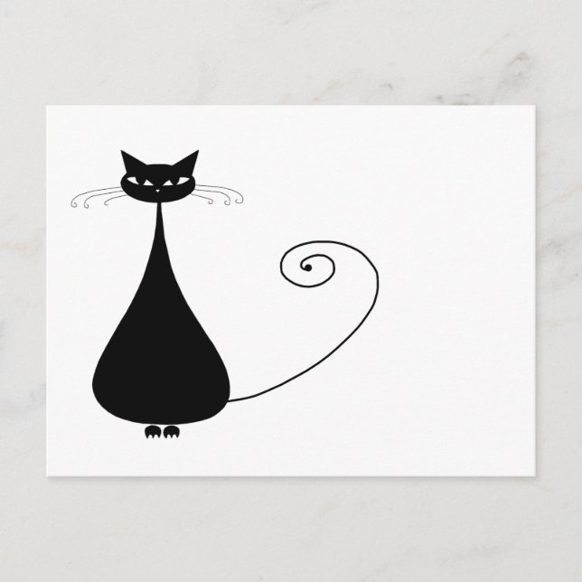 Your Text - Black Cat Character Pose 7 Poster Postcard (Front)