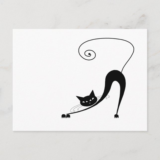 Your Text - Black Cat Character Pose 9 Postcard (Front)