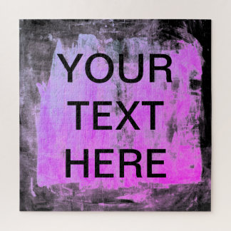 Your Text & Bright Pink Purple Magenta Background Jigsaw Puzzle