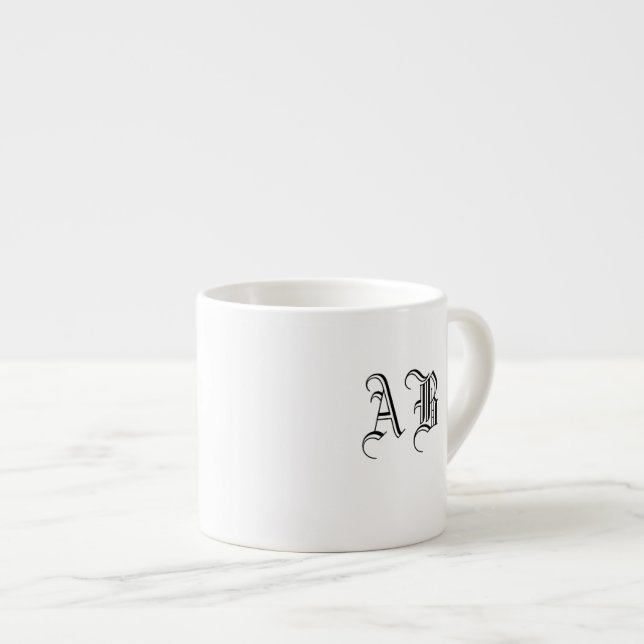 Your Text Ceramic Espresso Mug Monogram Template (Front Right)