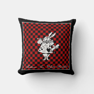 Your Text/Colour Alice in Wonderland White Rabbit Throw Pillow