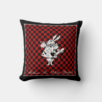 Your Text/Colour Alice in Wonderland White Rabbit Throw Pillow