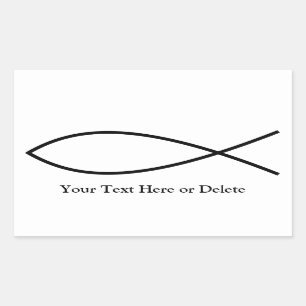 Your Text/Colour Black Ichthys Christian Fish Jesu Sticker