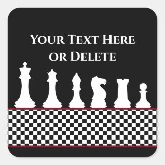 Your Text/Colour Chessboard Piece Chess King Black Square Sticker