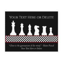 Your Text/Colour Chessboard Piece Chess Quote Blac