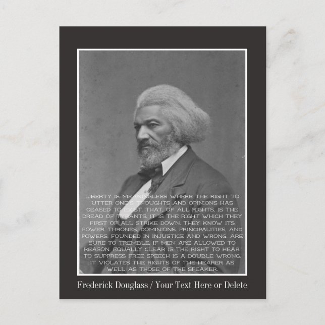 Your Text/Colour Frederick Douglass Black History Postcard (Front)