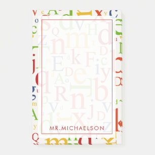 Your Text   Colourful Alphabet Post-it Notes