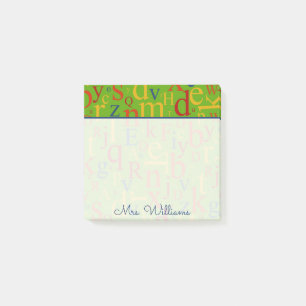Your Text   Colourful Alphabet Post-it Notes