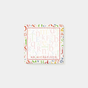 Your Text   Colourful Alphabet Post-it Notes