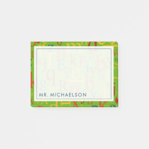 Your Text   Colourful Alphabet Post-it Notes