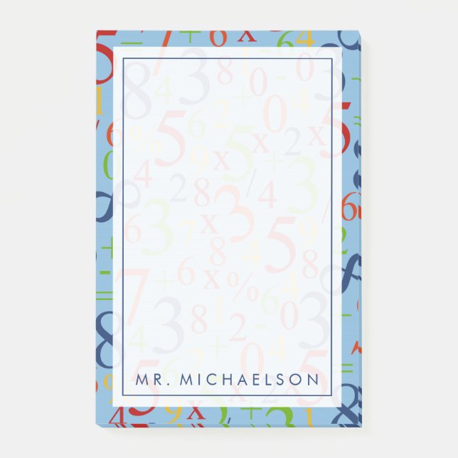 Your Text | Colourful Math Post-it Notes (Front)