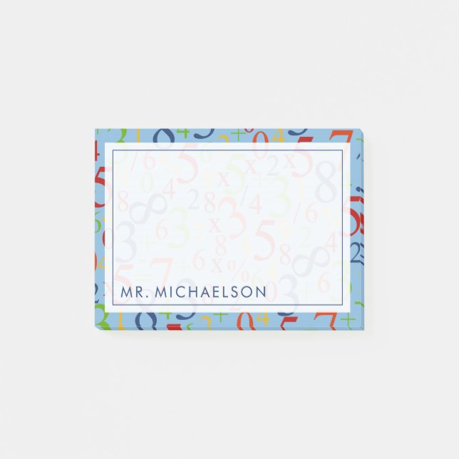 Your Text | Colourful Math Post-it Notes (Front)