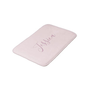 Your Text Elegant Script & Soft Blush Pink Bath Mat