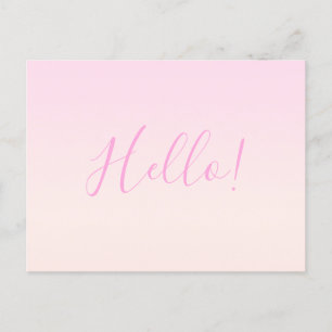 Your Text   Elegant Script & Soft Blush Pink Ombre Postcard