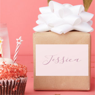 Your Text   Elegant Script & Soft Blush Pink Sticker