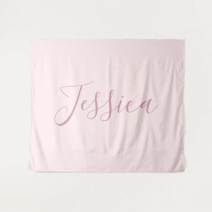 Your Text   Elegant Script & Soft Blush Pink Tapestry