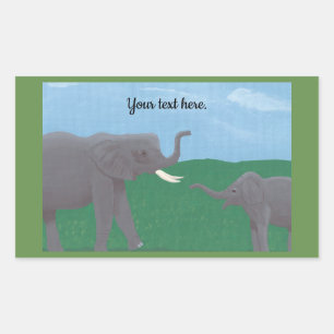 Your text, Elephant Stickers, Mother and Child Sticker