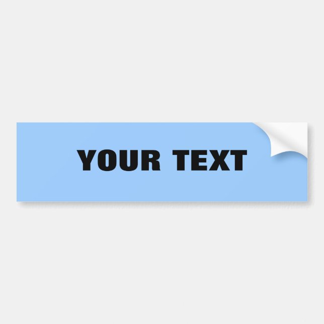 Your Text "Folio Extra Bold" on Light Blue Bumper Sticker (Front)
