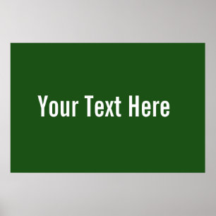 Your Text Here Custom Green Horizontal Poster