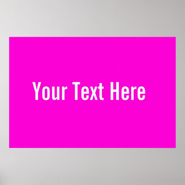 Your Text Here Custom Pink Horizontal Poster (Front)