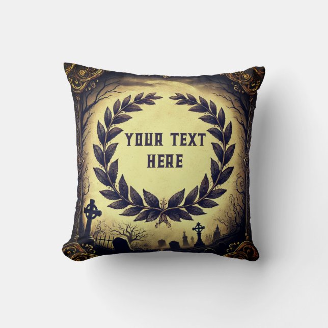 Your Text Here Halloween  Throw Pillow (Front)