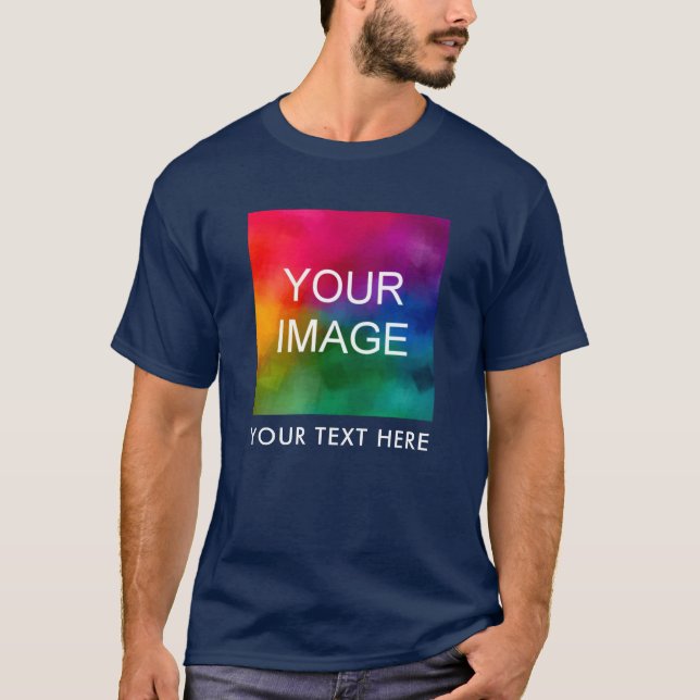 Your Text Here Upload Own Logo or Photo Template T-Shirt (Front)