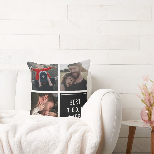 Your text here with custom photo throw pillow (Couch)