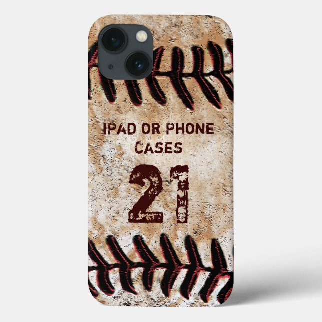 YOUR TEXT Jersey NUMBER Vintage Baseball iPad Case (Back)