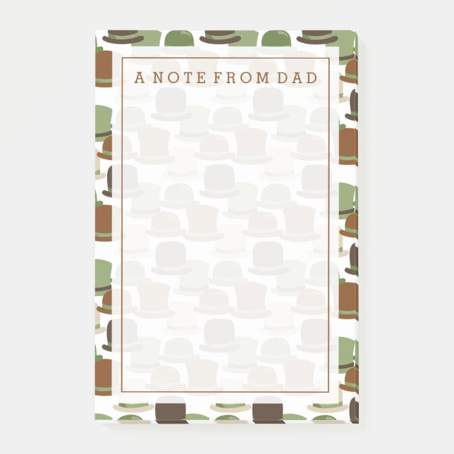 Your Text | Khaki Bowler Hats Post-it Notes (Front)