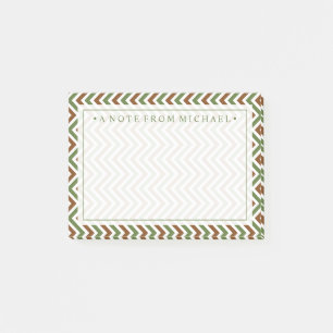 Your Text   Khaki Chevron Post-it Notes