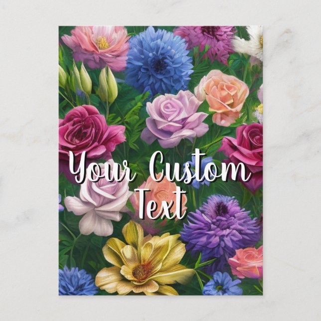 Your Text Mixed Flowers 11 Springtime Template (Front)