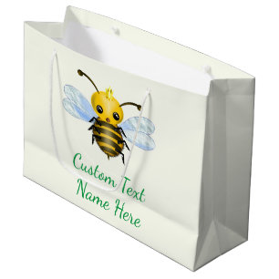 Your Text Name Baby Gift Bag with Cute Queen Bee