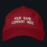 Your Text Name Company Embroidered Baseball Cap<br><div class="desc">Easy Personalized Promotional Cap - Add Your Text - Name - Company / Number / Letter / Slogan - Tagline / or Website , Phone , E-mail , Social Media Handle , Address , Logo - Photo / more - Choose Your Colour / Size / Font - Make your unique...</div>