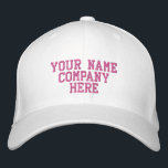 Your Text Name Company Embroidered Baseball Cap<br><div class="desc">Easy Personalized Promotional Cap - Add Your Text - Name - Company / Number / Letter / Slogan - Tagline / or Website , Phone , E-mail , Social Media Handle , Address , Logo - Photo / more - Choose Your Colour / Size / Font - Make your unique...</div>